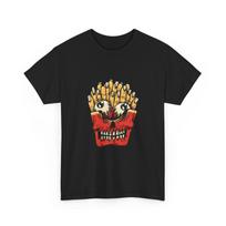 Creepy French Fry Skull Tee | Screaming Fry Skull T-Shirt, Cool Shirt, Crazy S įvairiaspalvis