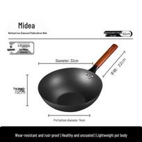 Midea 32CM Refined Iron Wok & Frying Pan dviejų dalių komplekto spalva