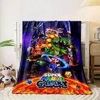 Colorful characters and elements from **Super Mario Galaxy** in space. for all seasons blanket lunch break throw gift 80cm x 120cm