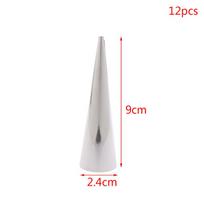 12pcs Conical Tubes Croissants Cone Horn Spiral Steel Roll Cream Bread Molds S