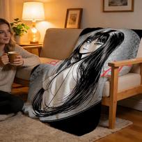 Throw High-Density Short Plush Blanket For Sofa Nap Air-Conditioned Room Soft Skin-Friendly Thriller Movie Junji Ito Tomie 130x150cm