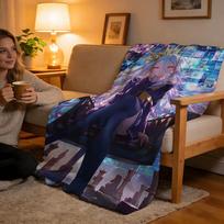 Throw High-Density Short Plush Blanket For Sofa Nap Air-Conditioned Room Soft Skin-Friendly NO GAME NO LIFE 75x90cm