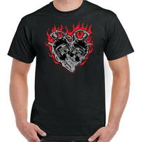 Biker Heart Motorbike Motorcycle Custom Chopper Indian Cafe Racer Unisex T-shirt S įvairiaspalvis