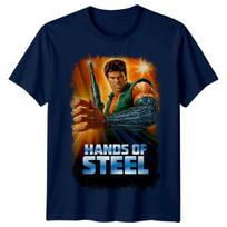 Plieninės rankos (1986 m) Filmo plakato įkvėpti marškinėliai Retro 80-ųjų T-shirt S įvairiaspalvis