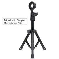 Desktop Metal Tripod Foldable Live Tripod with Cell Phone Adapter Microphone Clip Monocular Binoculars Table Mount Tripod