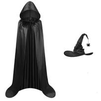 Bat Hat Grim Reaper Cloak Party Props Witch's Cloak Halloween Cosplay Hooded Cape  Halloween Party juoda