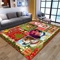 Kalėdinė puansetija Sniego senelis Kilimas svetainei Namų dekoras Sofos Stalo Didelio ploto kilimai Koridoriaus Balkono Kilimėlis Neslystantis Durų kilimėlis 40cm x 60cm