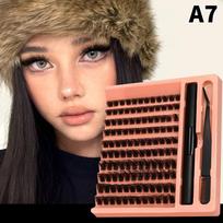120Pcs Diy Lashes Extension Kit Fluffy Lash Clusters Set Individual Eyelashes With Bond Seal And Lash Tweezer Makeup At Home
