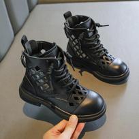 Summer Girl'S Boots Newest Kids Mesh Frenulum Martin Boots Fashion Casual Children'S Single Boot Hollow Out Sandals Size 26