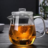 Heat Resistant Glass Tea Pot Transparent Flower Teapot Chinese Kung Fu Tea Set  Tea Infusion 600ml