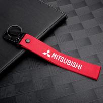 For Mitsubishi Lancer ASX Outlander Pajero Carisma L200 Galant EVO Auto accessories Styling Car Ribbon Key Chain Key Ring raudona