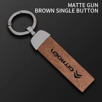 3D Car Badge Leather Keychain Auto Keyring Accessories For Citroen Celysee C6 C3 C5 C1 C2 C4 Aircross Picasso Cactus Berlingo