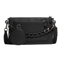 Coach Holden 25 Chain Zip Closure Pebble Grain Leather Shoulder Crossbody Bag Medium Men Bags Black CE682-05V3H Basic Set (Bag+Dust Bag)