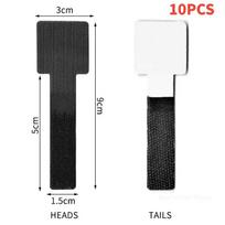10PCS Releasable Cable Organizer Ties Mouse Earphones Wire Management Nylon Cable Ties Reusable Loop Hoop Tape Straps Tie juoda