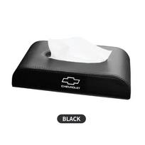 Car Tissue Box Holder Center Console Armrest Napkin Box for Chevrolet Silverado Impala Malibu Equinox Cruze Camaro Blazer Aveo juoda