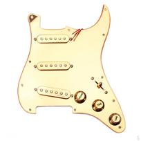 Gold Prewired 1-ply 11 Holes SSS Mirror Pickguard for Guitar