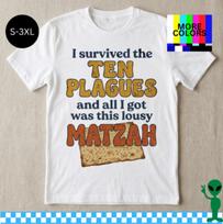 Funny Passover Shirt I Survived The Ten Plagues Jewish Seder Humor Tee S