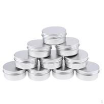 Aluminum Tin Jars -dix Pack 50ml, Screw Top Round Pots for Cosmetic , Accessories