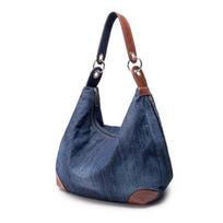 Didelė prabangi moteriška džinsinė rankinė Didelis peties krepšys Mėlynos spalvos džinsų rankinė Jean Denim Tote Crossbody Moteriškas pečių krepšys tamsiai mėlyna spalva