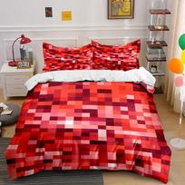 Red pixelated square pattern. Bedding sets Duvet cover sets Duvet covers Pillowcases(1 * Duvet Cover 2 * Pillowcases without duvet insert) 135x200cm