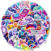 50 Game Console Stickers Colorful Cartoon Game Console Handle Stickers Diy