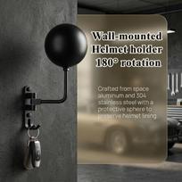 180° Swivel Wall Mount Bike Helmet Rack Aluminum Alloy Stainless Steel with Jacket Hooks Cycling Gear Storage for Home Garage