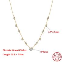 EFFIE QUEEN Iced Out Bling CZ Zircon Choker Necklace 925 Sterling Silver for Women Party Shiny Zircon Collar Wedding Gift BQN01