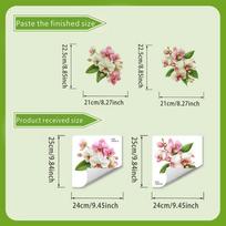 Fresh Orchid Flower Toilet Sticker Waterproof Self-Adhesive 2 piece