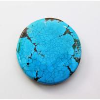 MAXICON 43 Ct Natural Turquoise Round Cabochon 29x29mm CERTIFIED Loose Gemstone 29 mm Approx. mėlyna