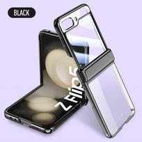Grūdinto stiklo apsauginis dėklas, skirtas Samsung Z Flip 5 padengimo dėklu, spyruoklinis vyris, viskas įskaičiuota, fotoaparato apsauginis dangtelis For Z Flip 5 juoda