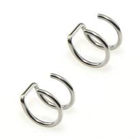 2pcs 316L Stainless Steel Fake Ear Piercing Zircon for Women Men, Clip on Ear Cuffs Fake Lip Ring Non Piercing Labret Rings 8mm