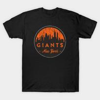 Men Black Print T-shirt Vintage Ny Giants Baseball Retro Logo - Distressed Version No-Cut Transfer Paper Print Cotton Tshirt XL juoda