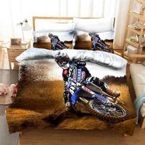3D prabangi patalynės kolekcija Motociklo rašto antklodės užvalkalų kolekcija su pagalvės užvalkalu Motokroso lovatiesė Berniukų lovos kolekcija 135X200cm-2pcs