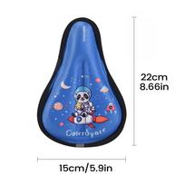 Bike Seat Cover Cartoon Kids Cycling Seat Cushion Breathable Bike Saddle Cover for Mountain Road Daily Commuting Outdoor Touring mėlyna