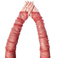 Sparkling Stage Gloves For Costume Celebrations Halloween Cosplay Fingerless Design Practical Lightweight Party Wear raudona