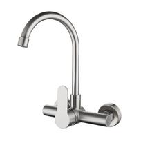 Functional Wall Mounted Kitchen Faucet Single Levers Mixer Metal Wall Mount Kitchen Tap Concealed Installation Faucet 1