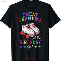 Great Grandma of the Birthday Girl Roller Skates Bday Party T Shirt vintage Washed Comfortable streetwear Casual Stretched S įvairiaspalvis