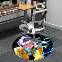 KPop Demon Hunters Office Round Area Rug Suitable For Office, Under Office Chairs Bedroom Living Room Home Decor, T1224010 80cm by 80cm
