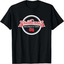 Strawberries Records & Tapes Vintage Retro Music T-Shirt S įvairiaspalvis