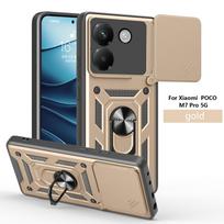 For Xiaomi Poco M7 Pro 5G Case Poco M7 Pro Cover PocoM7Pro Magnetic Ring Holder Armor Phone Case Slide Camera Protect Back Cover Poco M7 pro 5G