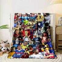 Kolekcija ikoninių futbolininkų įvairiais marškinėliais ir šventėmis. visiems metų laikams skirta pietų pertraukos užtiesalo dovana 80cm x 120cm