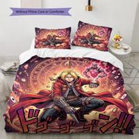 JoJo's Bizarre Adventure Patterned Pillowcase & Duvet Cover Set 3-Piece Anime Bedding Decor Great Gift for Fans YUN6516 135x200cm