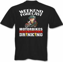 26 Motorbike T-Shirt Mens Superbike Moto GP Bike Biker Weekend Forecast Drinking Unisex T-Shirt S įvairiaspalvis