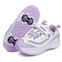 Breathable Roller Skate Shoes With Wheels Children'S Sneakers 4 Wheels Racing Roller Skates Shoe Boys And Girls Dual-Use Sneaker 40