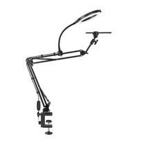 With Fill Light Telescopic Phone Stand Adjustable Height Portable Mobile Phone Holder Stable Universal Clamp Type Phone Holder