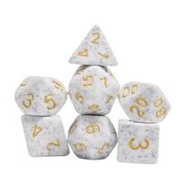 7Pcs Game Dices Set Multi Sided Game Dices Polyhedral Dices Dice Set for Bar geltona