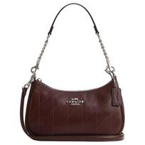 COACH Teri 24 Quilted Leather Shoulder Bag Medium Women's Brown ruda