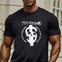 Mens Oversized TShirt With AZ Alphabet Letter Print Oneck Short Sleeve Casual Top S