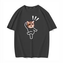 ZX Shiba Inu Emoticons Funny Cat and Dog Prints New Summer Loose Mens and Womens Tshirts Short Sleeves and Half Sleeves S