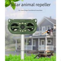 Ultrasonic Animal Repeller Solar Bird Cat Repellent for Farm Patio Gard gray